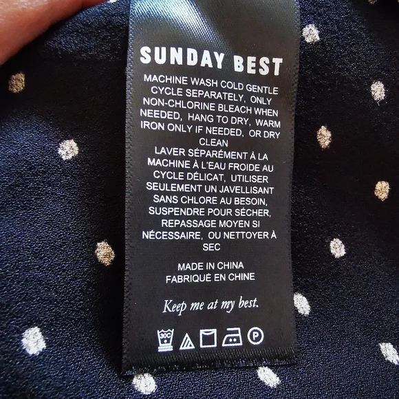 Aritzia Sunday Best Strawberry Fields Ruffle skirt black&white polka dot size L - Picture 8 of 10